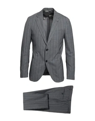 Lardini Man Suit Grey Size 42 Wool In Gray