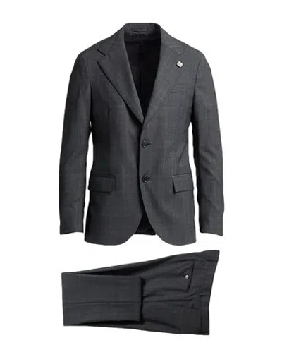 Lardini Man Suit Grey Size 44 Polyester, Wool, Elastane In Gray
