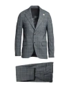 Lardini Man Suit Grey Size 36 Polyester, Wool, Elastane In Grey
