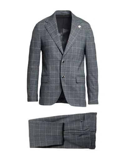 Lardini Man Suit Grey Size 36 Polyester, Wool, Elastane