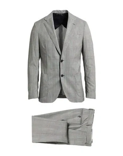 Lardini Man Suit Grey Size 44 Virgin Wool In Gray