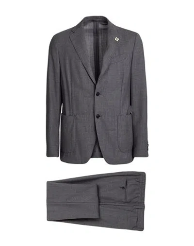 Lardini Man Suit Grey Size 44 Wool In Gray