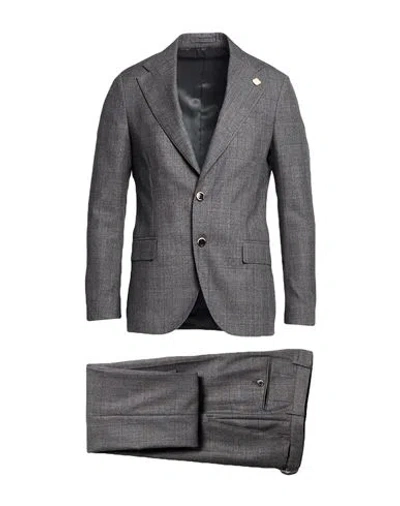 Lardini Man Suit Grey Size 42 Wool, Cashmere