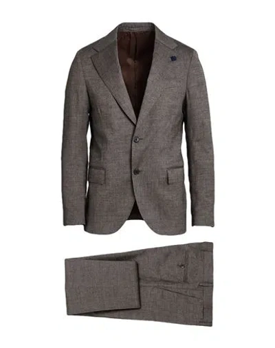 Lardini Man Suit Grey Size 42 Wool, Linen, Silk