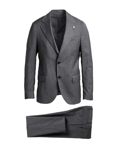 Lardini Man Suit Grey Size 44 Wool, Polyester In Gray