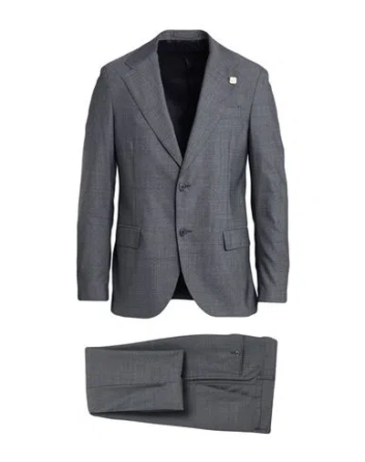 Lardini Man Suit Grey Size 46 Wool