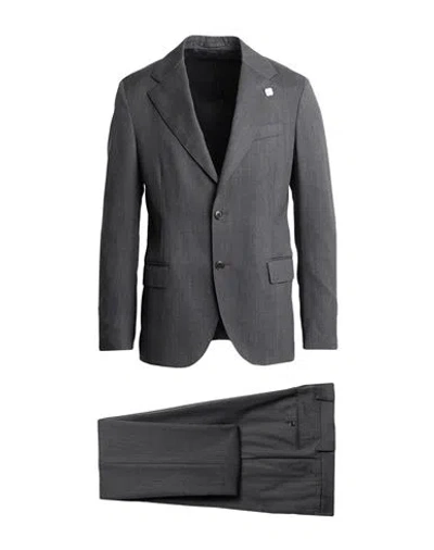 Lardini Man Suit Grey Size 46 Wool