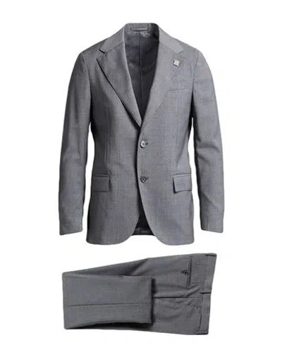 Lardini Man Suit Grey Size 46 Wool In Gray