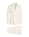 Lardini Man Suit Ivory Size 44 Cotton, Cashmere