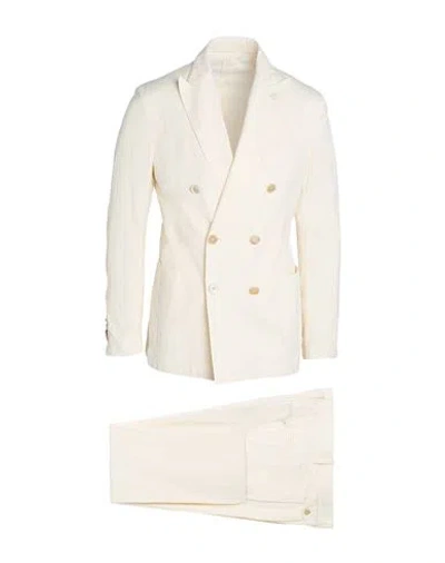 Lardini Man Suit Ivory Size 44 Cotton, Cashmere