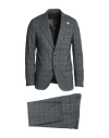 Lardini Man Suit Lead Size 42 Polyester, Wool, Elastane In Gray