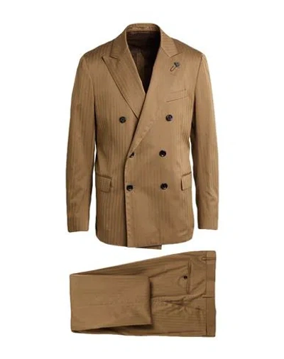 Lardini Man Suit Light Brown Size 46 Cotton