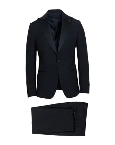 Lardini Man Suit Midnight Blue Size 38 Wool
