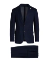 Lardini Man Suit Midnight Blue Size 40 Cotton, Polyamide