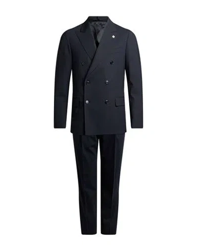 Lardini Man Suit Midnight Blue Size 40 Polyester, Wool, Elastane