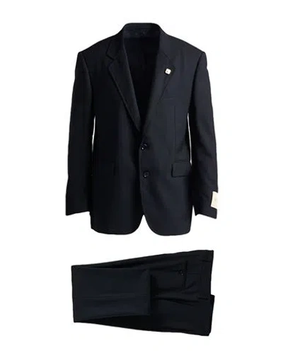 Lardini Man Suit Midnight Blue Size 40 Wool