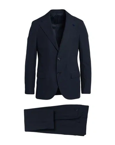 Lardini Man Suit Midnight Blue Size 42 Cotton