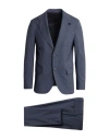 Lardini Man Suit Midnight Blue Size 42 Polyester, Wool, Elastane In Blue