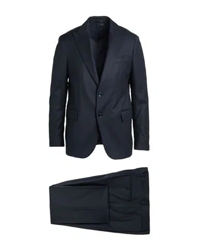 Lardini Man Suit Midnight Blue Size 44 Wool