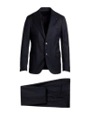 Lardini Man Suit Midnight Blue Size 44 Cotton In Blue