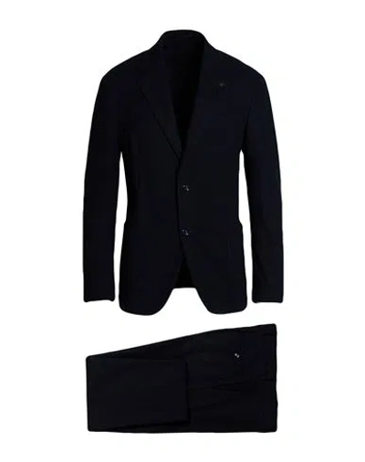 Lardini Man Suit Midnight Blue Size 44 Polyester, Viscose, Elastane