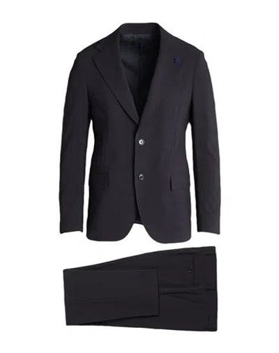Lardini Man Suit Midnight Blue Size 44 Polyester, Wool, Elastane