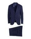Lardini Man Suit Midnight Blue Size 44 Polyester, Wool, Elastane In Blue
