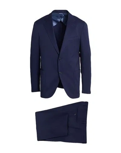 Lardini Man Suit Midnight Blue Size 44 Polyester, Wool, Elastane