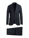 Lardini Man Suit Midnight Blue Size 44 Virgin Wool In Blue