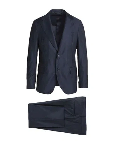 Lardini Man Suit Midnight Blue Size 44 Wool