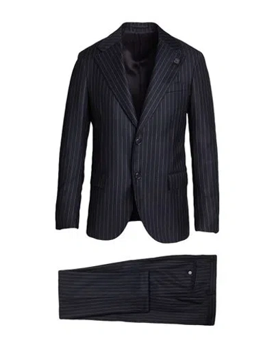 Lardini Man Suit Midnight Blue Size 44 Wool