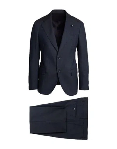 Lardini Man Suit Midnight Blue Size 44 Wool