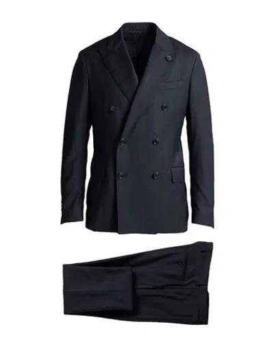 Lardini Man Suit Midnight Blue Size 44 Wool, Elastane