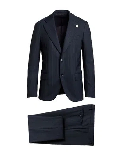 Lardini Man Suit Midnight Blue Size 46 Virgin Wool, Polyester, Elastane