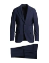 Lardini Man Suit Midnight Blue Size 46 Wool