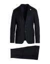 Lardini Man Suit Midnight Blue Size 46 Wool In Blue