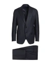 Lardini Man Suit Midnight Blue Size 46 Wool, Cashmere, Elastane In Black