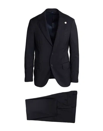 Lardini Man Suit Midnight Blue Size 46 Wool, Elastane