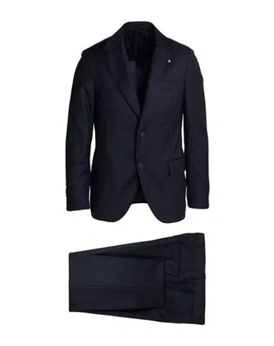 Lardini Man Suit Midnight Blue Size 46 Wool, Polyester