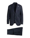 Lardini Man Suit Midnight Blue Size 48 Wool