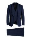 Lardini Man Suit Navy Size 40 Wool, Mohair Wool, Elastane