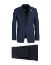 Lardini Man Suit Navy Size 40 Wool, Mohair Wool, Silk
