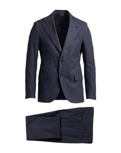 Lardini Man Suit Navy Size 42 Cotton, Polyester In Navy