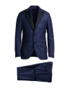 Lardini Man Suit Navy Size 42 Wool, Polyester
