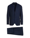 Lardini Man Suit Navy Size 44 Wool, Silk
