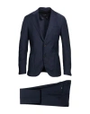 Lardini Man Suit Navy Size 46 Polyester, Wool, Elastane In Blue