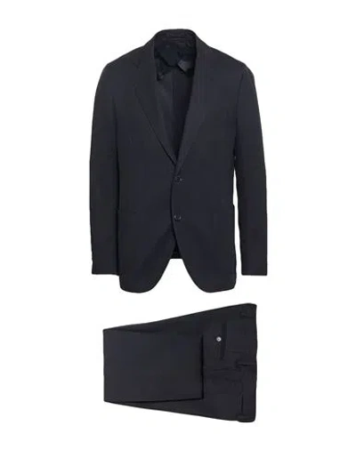Lardini Man Suit Navy Size 46 Virgin Wool In Blue