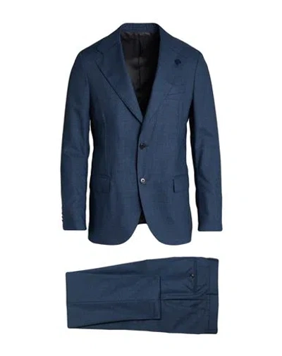 Lardini Man Suit Navy Size 46 Wool, Polyamide