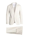 Lardini White Wool Knit Single-breasted Blazer In Off White