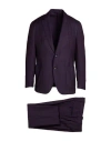 Lardini Man Suit Purple Size 40 Cashmere, Wool, Silk